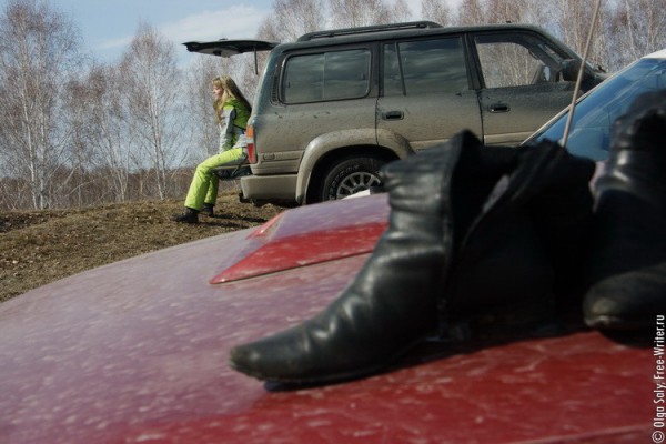 паджеро 4х4 на водопаде