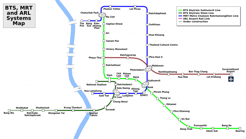 Карта метро Бангкока