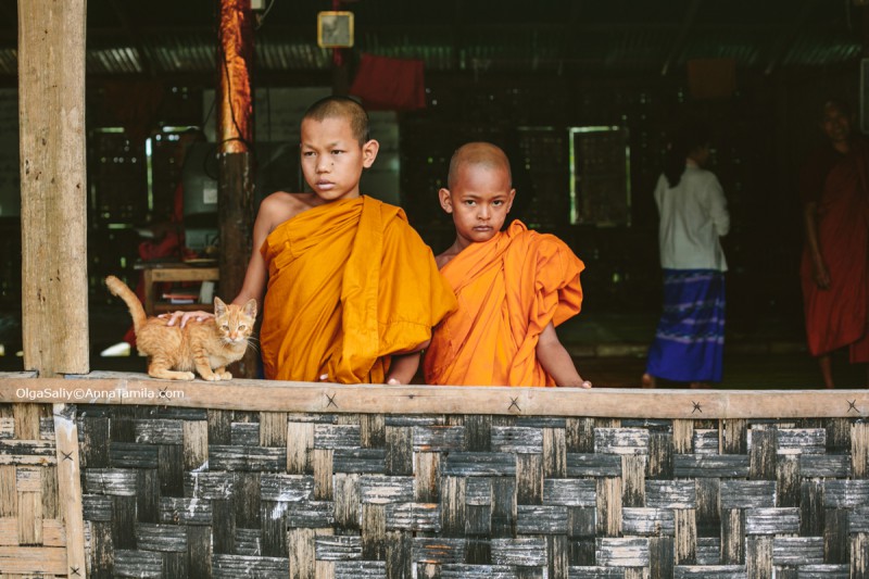 Дети буддийские монахи